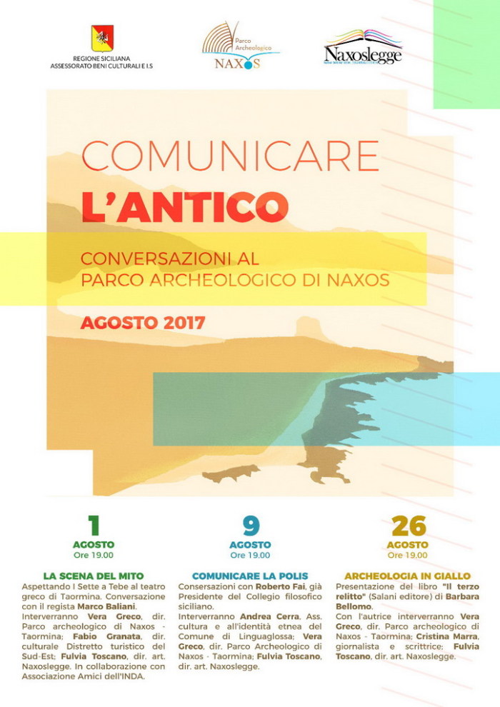 Dal 1 agosto a Giardini Naxos tre appuntamenti con “Comunicare l’antico. Conversazioni al Parco archeologico di Naxos”