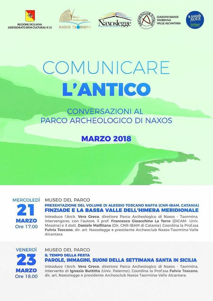 il 21 e il 23 marzo a Giardini Naxos i nuovi appuntamenti culturali al Parco Archeologico di Naxos