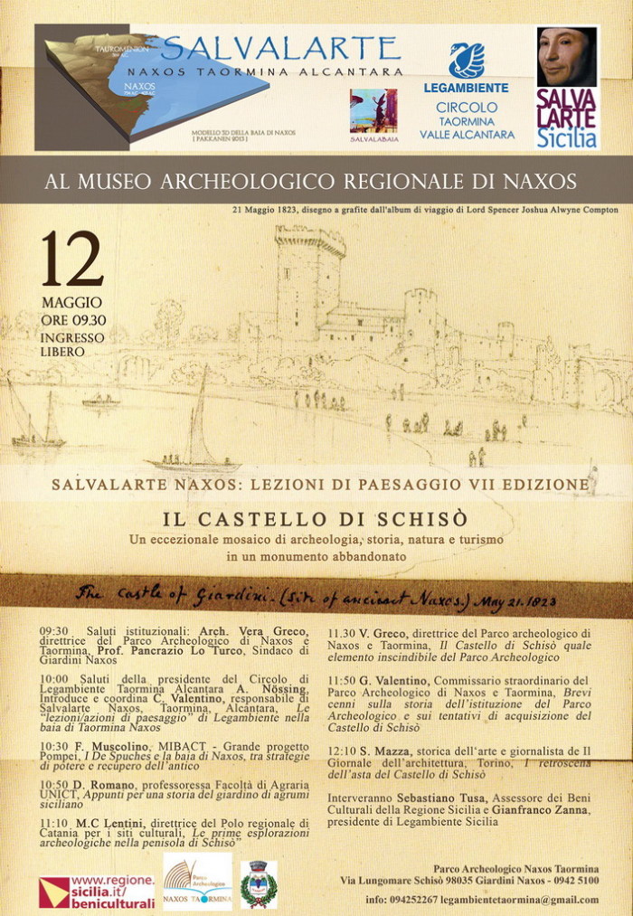 Sabato 12 maggio al Museo Archeologico Regionale di Naxos si parla del Palazzo Paladino