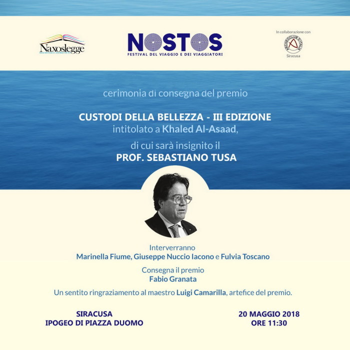 Il 20 maggio a Siracusa la terza edizione del Premio “Custodi della bellezza”: verrà premiato Sebastiano Tusa