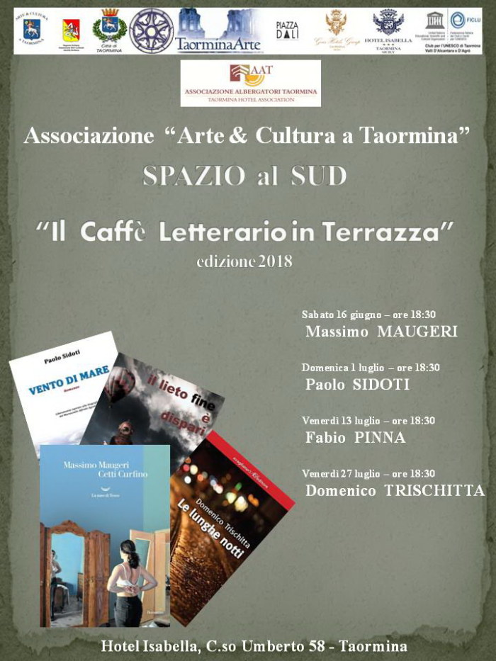 A Taormina gli appuntamenti estivi del Caffè Letterario di “Spazio al Sud”
