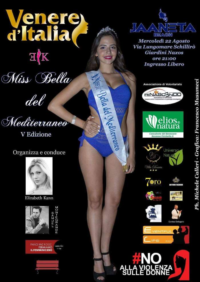 Il 22 agosto al Jaaneta Beach di Giardini Naxos la finalissima del concorso “Miss Bella del Mediterraneo”