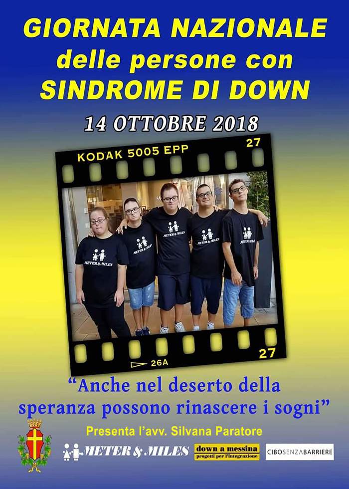 Domenica 14 Ottobre a Messina si celebra la Giornata Nazionale delle Persone Down
