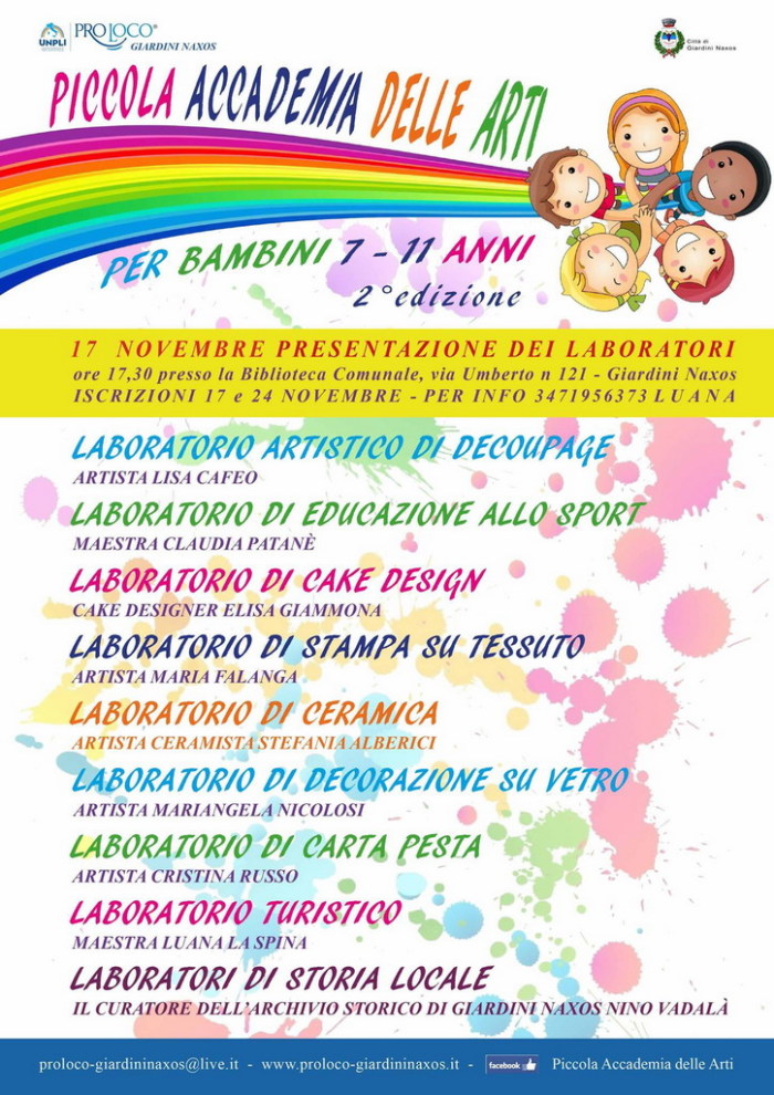 La Pro Loco di Giardini Naxos organizza la seconda edizione della “Piccola Accademia delle Arti”