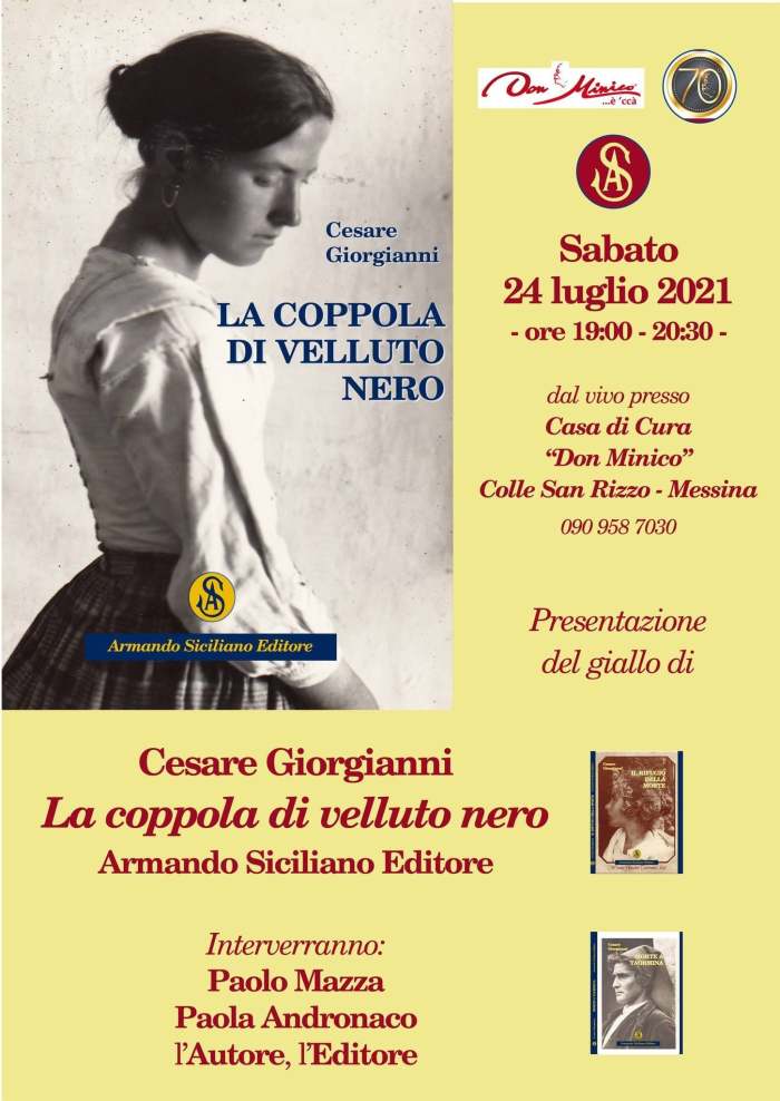 Il 24 luglio a Messina la presentazione del libro “La coppola di velluto nero” del giornalista Cesare Giorgianni