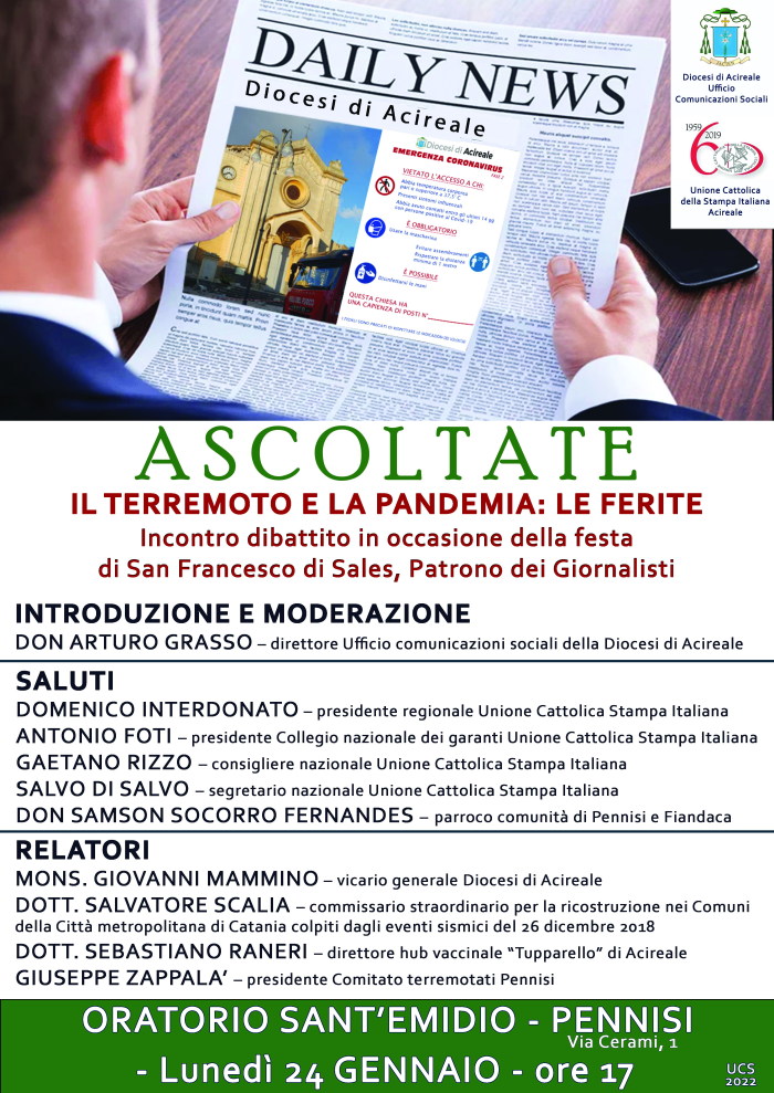 Il 24 gennaio si celebra ad Acireale, con un convegno, San Francesco di Sales Patrono dei giornalisti