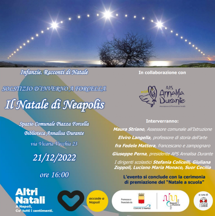 Il 21 dicembre a Forcella, Napoli, nella biblioteca “Annalisa Durante” si celebra il Solstizio d’Inverno