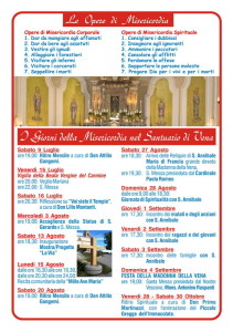 Il calendario degli appuntamenti
