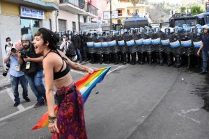 Una manifestante