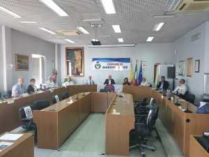 La sala consiliare con i candidati